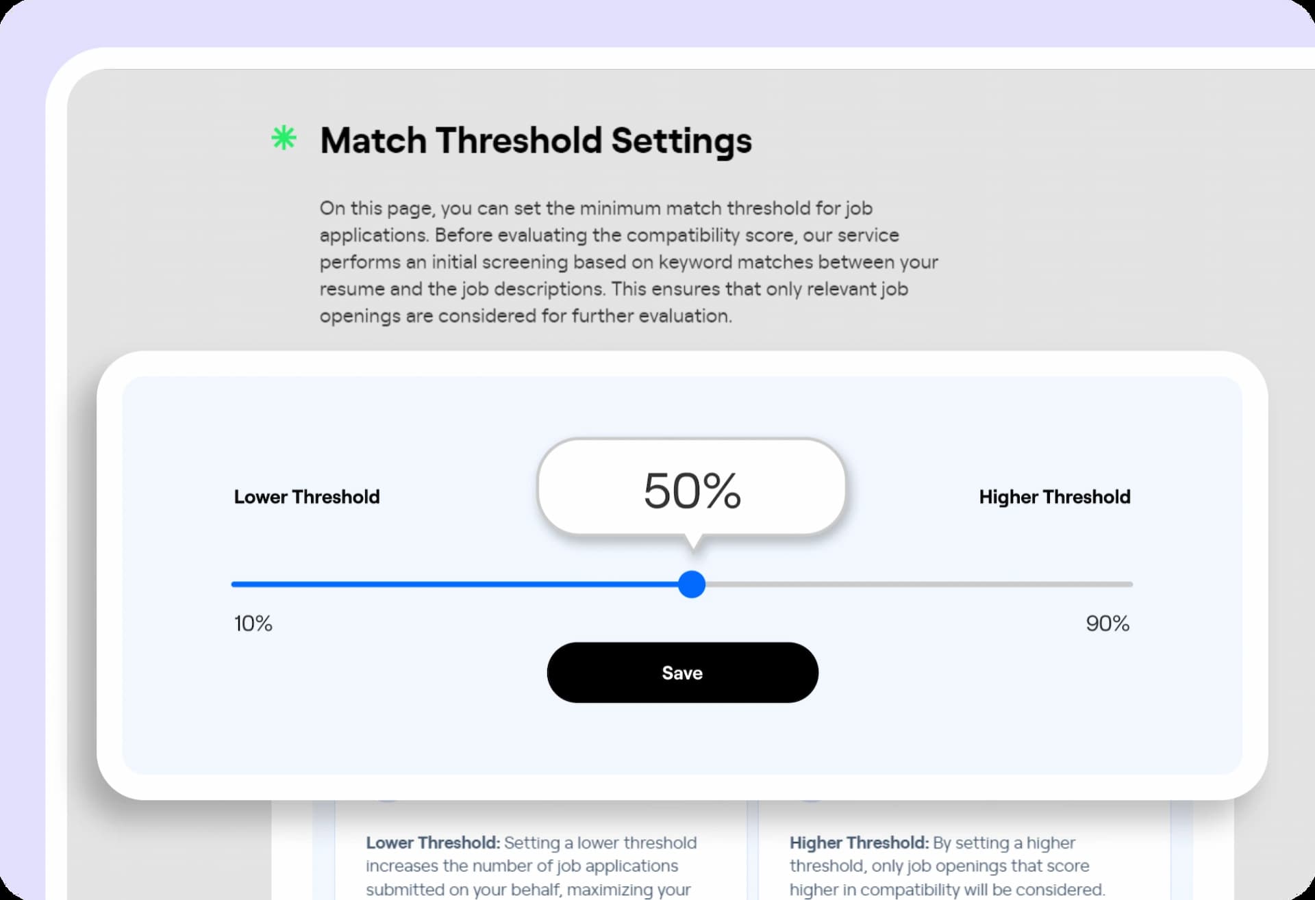 Set Your Custom Match Threshold